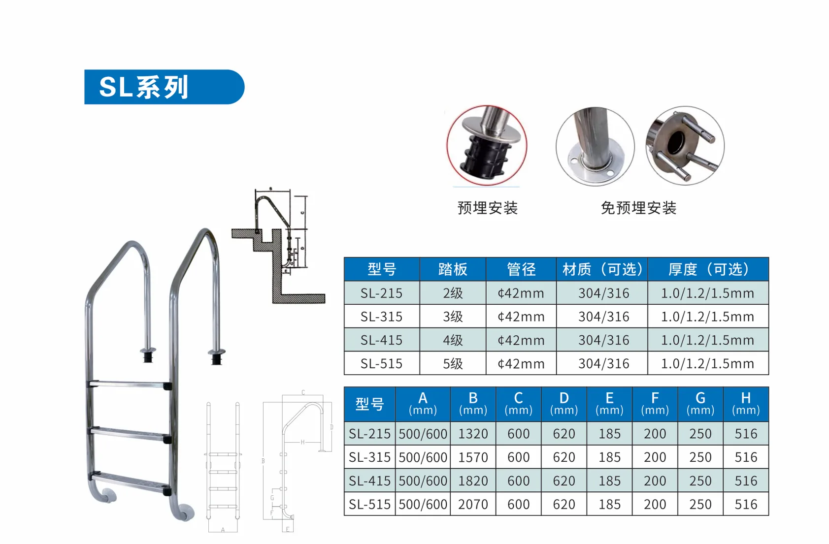 Pool Ladder SL Series